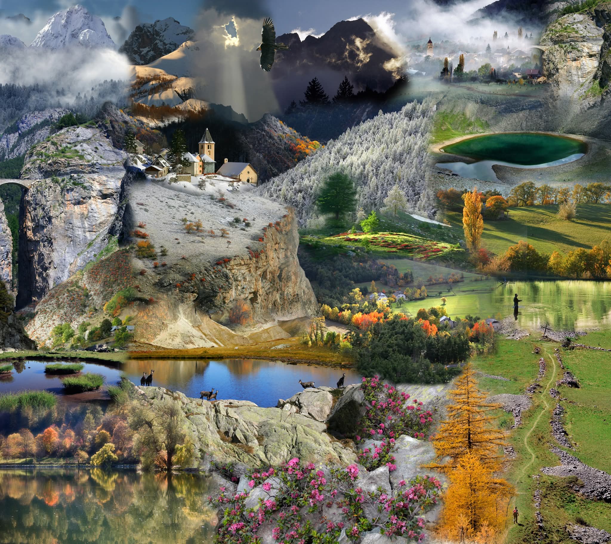 Paysages quatre saisons de la destination Mercantour
