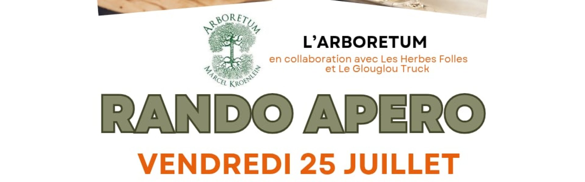 Affiche rando apéro à l'arboretum de Roure