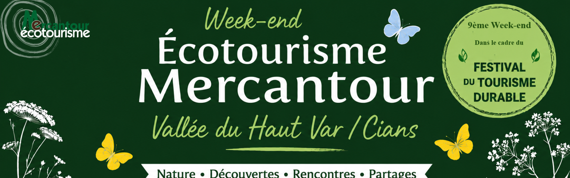 Bannière du week-end écotourisme Mercantour de la vallée du haut Var / Cians