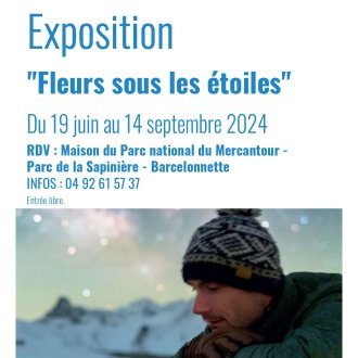Affiche exposition les fleurs sous les étoiles Barcelonnette 