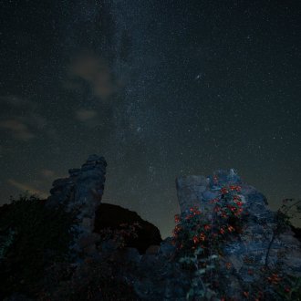 Ruine sous la voie lactée à Vignols - Vallée de la Tinée