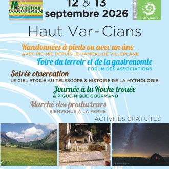 Affiche week-end écotourisme Mercantour - Ht Var / Cians 2026