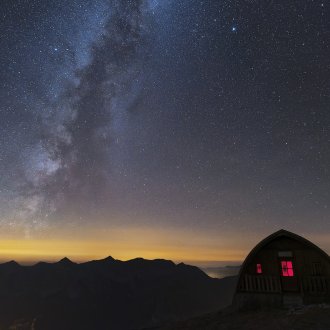 vue sur la voie lactée depuis la cime de l'Aspre.
