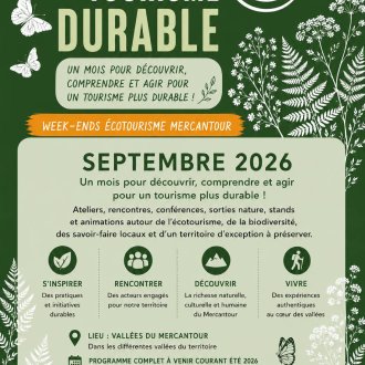 Affiche annonce du festival du tourisme durable Mercantour de septembre 2026