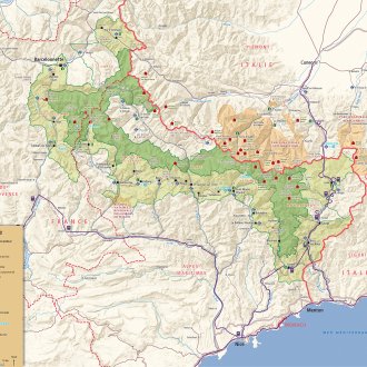 Carte du territoire du Parc national du Mercantour