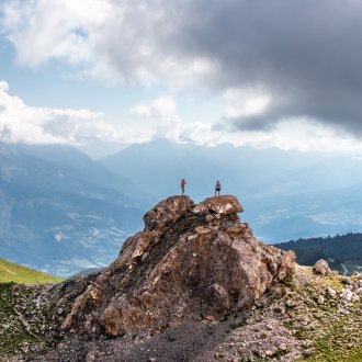 Vue sur la vallée de l'Ubaye depuis Pra Loup