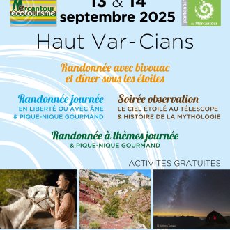 Affiche week-end écotourisme Mercantour haut Var / Cians 2025