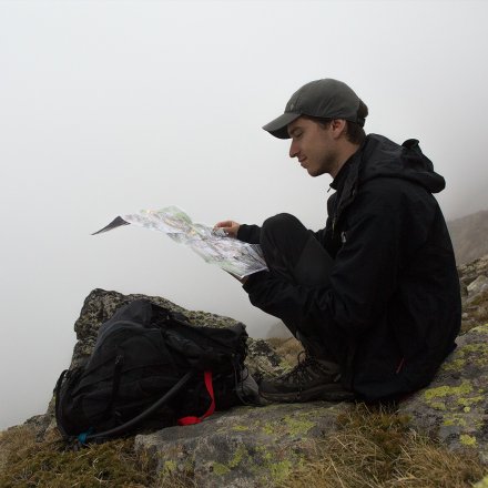 Etude de carte en montagne